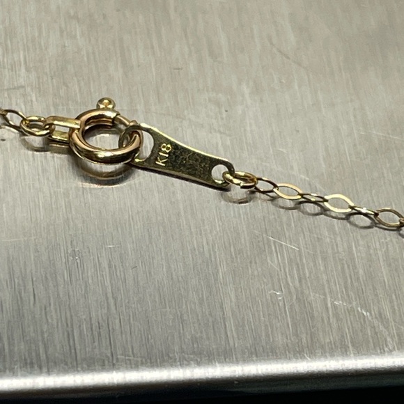 18 k Gold Necklace with 7 mm Akoya Pearl Pendant size 18 inches. - Picture 9 of 12